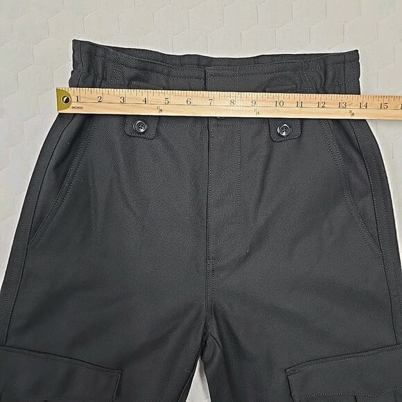 Banana Republic 100% Wool Cargo Pants Black Sz 2 Drawstring Hem Utility Trousers - Picture 10 of 11